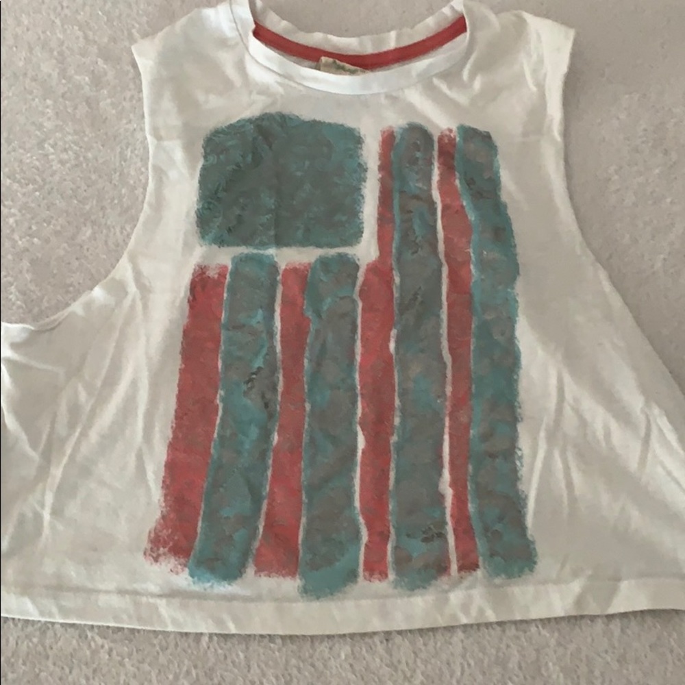 RED WHITE A BLUE american flag shirt!!!